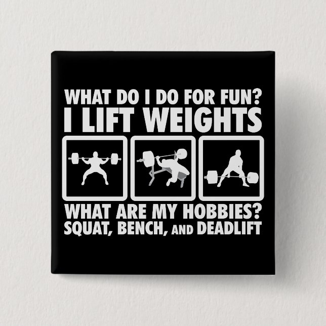 Squat, Bench, Deadlift - Powerlifting Motivational 15 Cm Square Badge (Front)