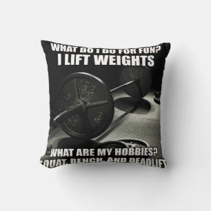 Squat, Bench, Deadlift - Powerlifting Motivational Cushion