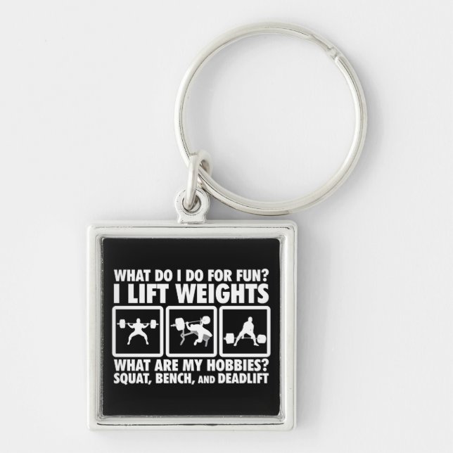 Squat, Bench, Deadlift - Powerlifting Motivational Key Ring (Front)