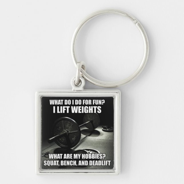Squat, Bench, Deadlift - Powerlifting Motivational Key Ring (Front)
