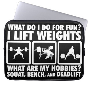 Squat, Bench, Deadlift - Powerlifting Motivational Laptop Sleeve