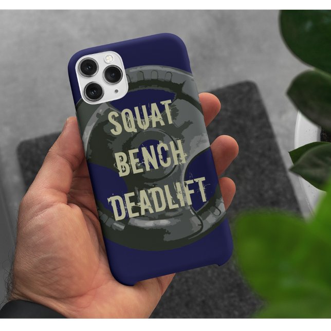 Squat Bench Deadlift Weightlifting Gym Workout Case-Mate iPhone Case (Squat Bench Deadlift phone case for the gym)