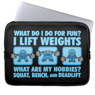Squat, Bench Press, Deadlift - Hobbies - Kawaii Laptop Sleeve