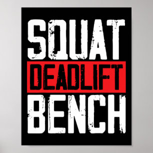 Squat Deadlift Bench Weightlifting Powerlifting Bo Poster