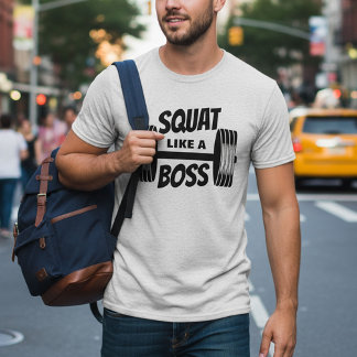 Squat like a Boss Simple Barbell Fitness Training T-Shirt