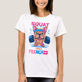 Squat like a frenchie fitness lover frenchie lover T-Shirt