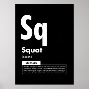 Squat - Periodic Table - Funny Gym Meme Poster