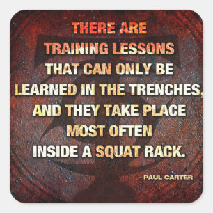 Squat Rack Trenches - Gym Workout Inspirational Square Sticker