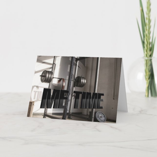 Squat Rack Workout Motivation - Me Time - Gym Card (Front)