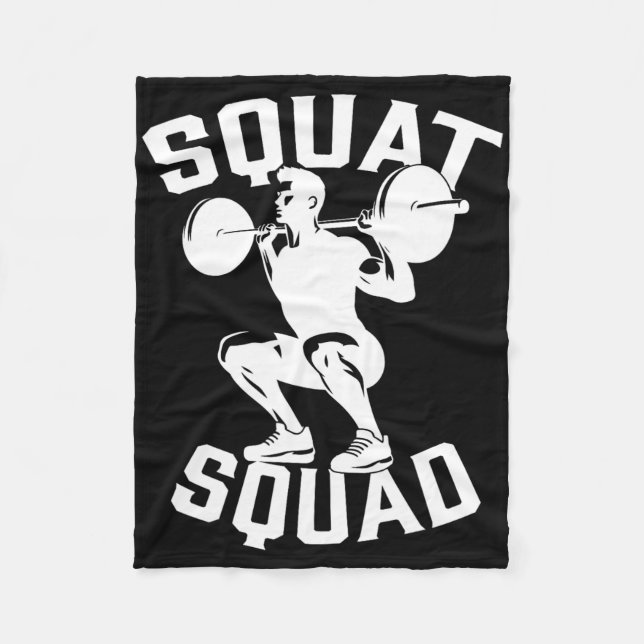 Squat Squad Workout Partner Trainer Coach Bodybuil Fleece Blanket (Front)