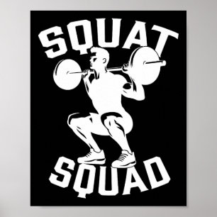 Squat Squad Workout Partner Trainer Coach Bodybuil Poster