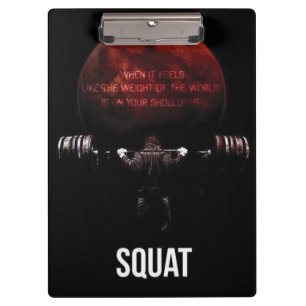 SQUAT - Workout Motivation Clipboard