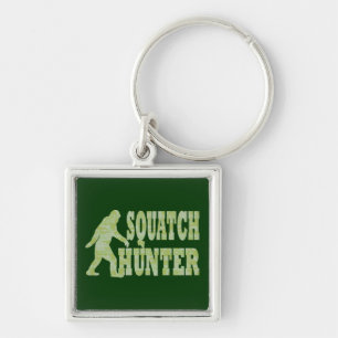 Squatch hunter on camouflage key ring