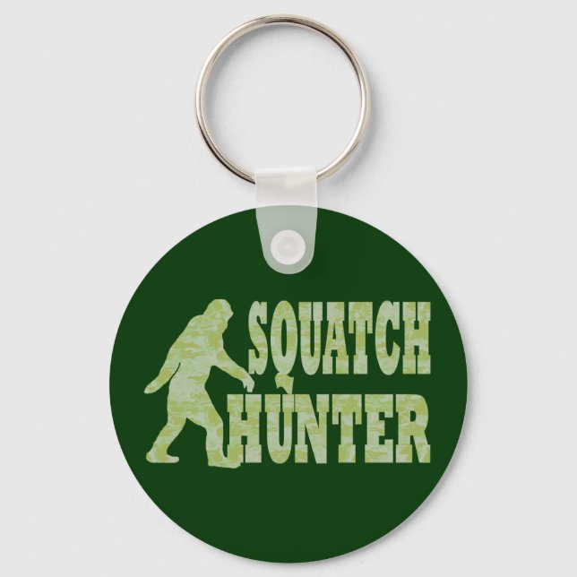 Squatch hunter on camouflage key ring (Front)