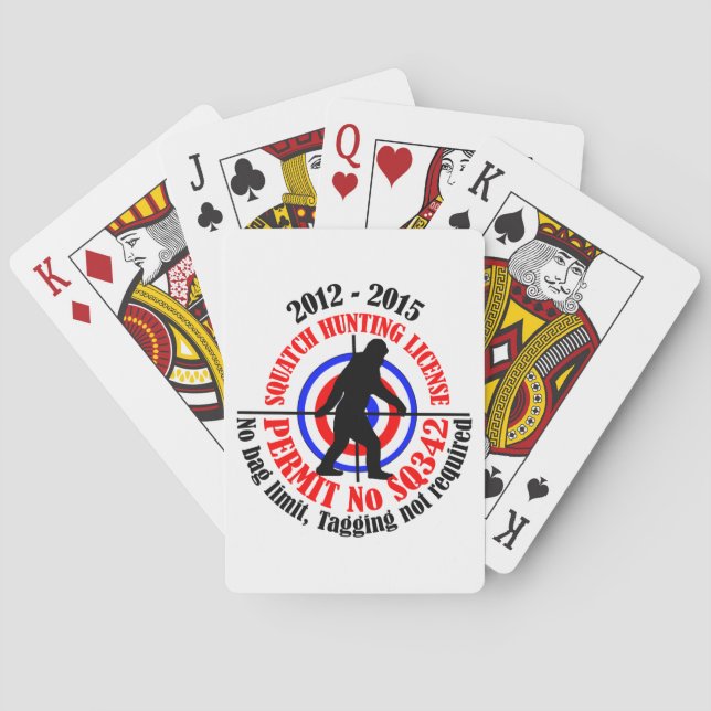 squatch hunting permit playing cards (Back)