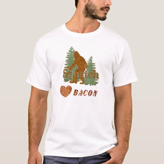 Squatch Loves Bacon T-Shirt (Front)