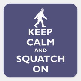 Squatch On Square Sticker