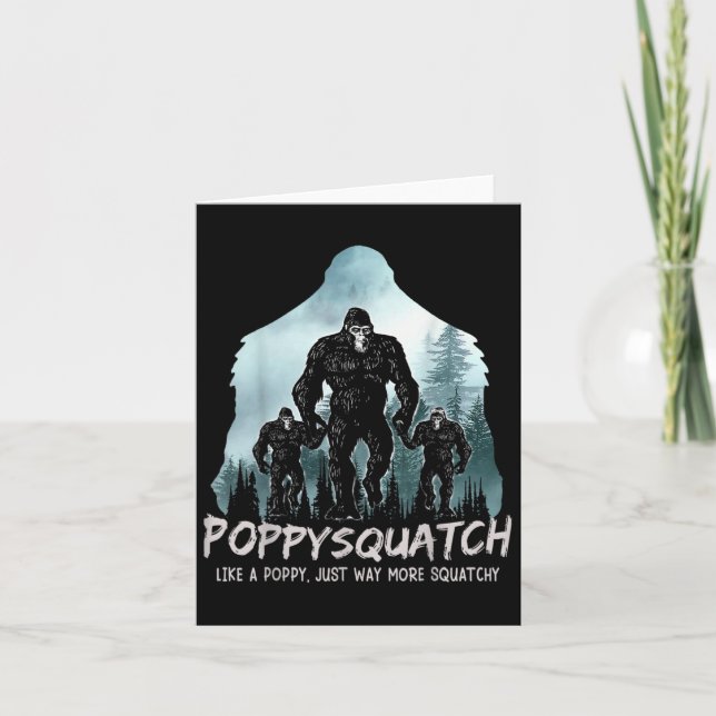 Squatch Popdad Sasquatch Bigfoot Fathers Day  Card (Front)