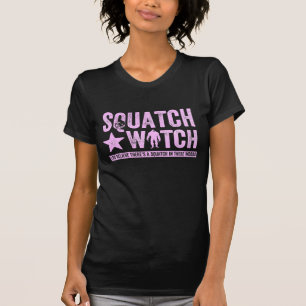 Squatch Watch - Pink Distressed Grunge Letters T-Shirt