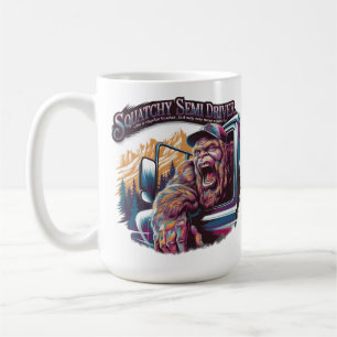 Squatchin' On the Road - Bigfoot Semi-Truck Driver Coffee Mug