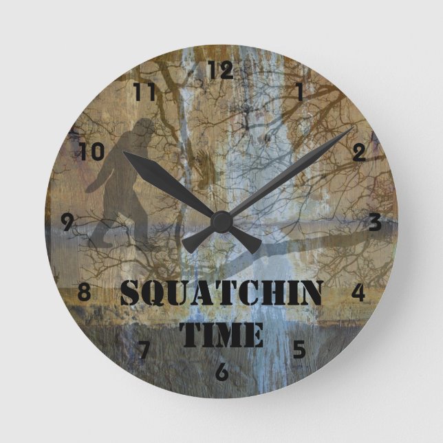 Squatchin time round clock (Front)