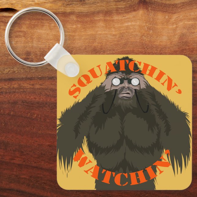 Squatchin' Watchin' Bigfoot Love Key Ring (Front)