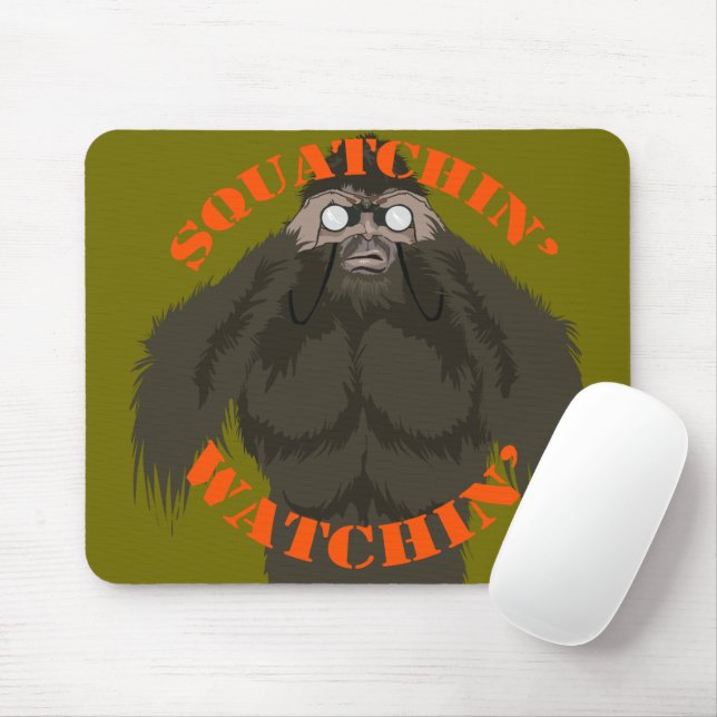 Squatchin' Watchin' Bigfoot Love Mouse Pad (With Mouse)