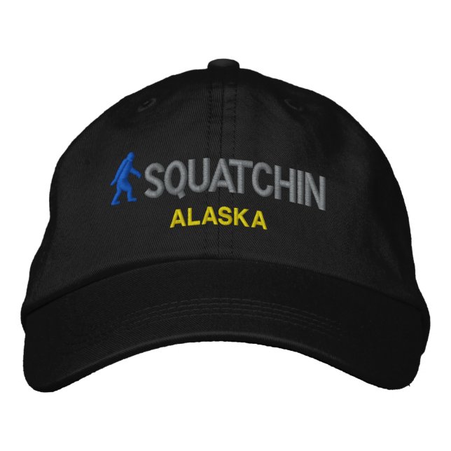 Squatchin & your state personalised embroidered hat (Front)