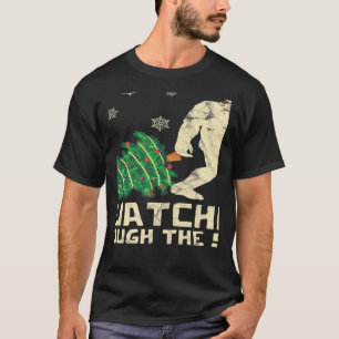 Squatching Through The Snow Yeti Christmas T-Shirt