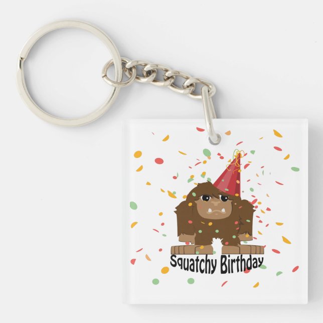 Squatchy Birthday  Key Ring (Front)