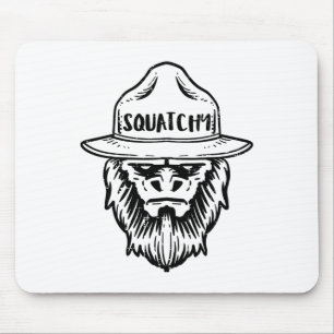 Squatchy Camping Bigfoot Sasquatch Funny Men Women Mouse Pad