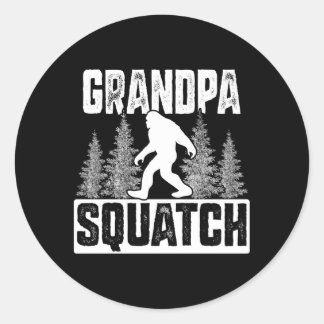 Squatchy Family Bigfoos Grandpa Squatch Classic Round Sticker