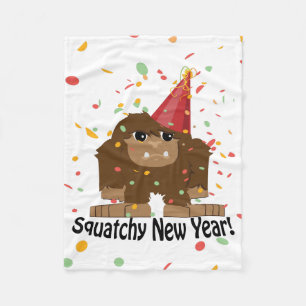 Squatchy New Year Fleece Blanket