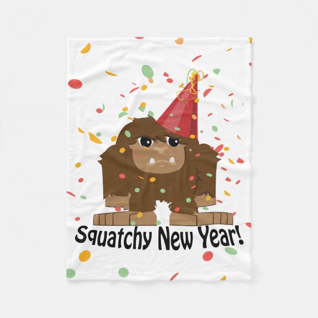 Squatchy New Year Fleece Blanket (Front)