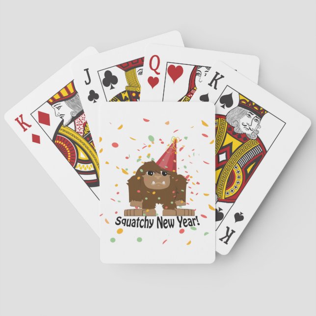 Squatchy New Year Playing Cards (Back)