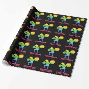 Squaticorn - Leg Day - Squat Unicorn - Workout Wrapping Paper