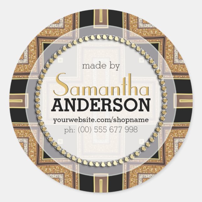 Squazo ArtDeco Gold Black Made By Labels Stickers (Front)