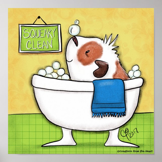 Squeaky Clean Guinea Pig Bubble Bath Poster (Front)