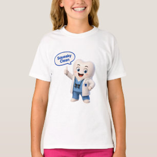 Squeaky Clean Tooth Mascot Kids T-Shirt