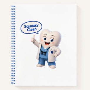 Squeaky Clean Tooth Mascot Spiral Notebook