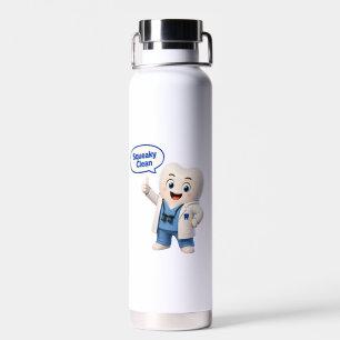 Squeaky Clean Tooth Mascot Water Bottle
