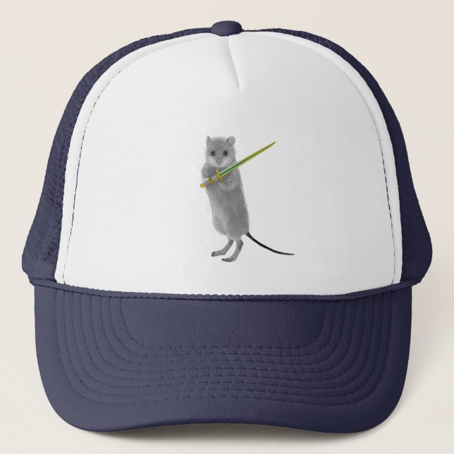 Squeaky, Warrior Mouse Trucker Hat (Front)