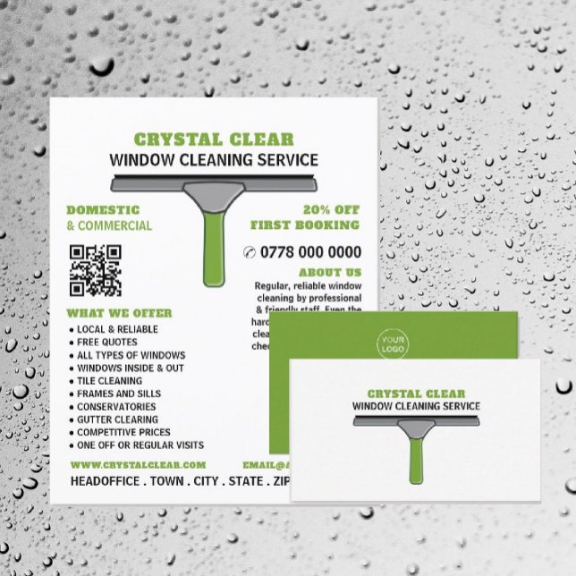 Squeegee, Window Cleaner, Cleaning Service Advert Flyer (Creator Uploaded)