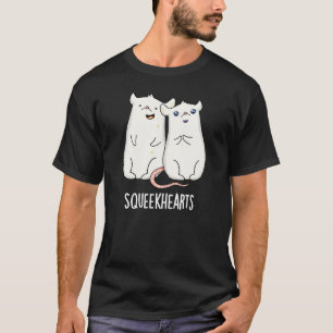 Squeekhearts Funny Mouse Sweetheart Pun Dark BG T-Shirt