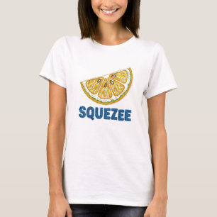 SQUEEZE Crafty Stitched Lemon Slice Design T-Shirt