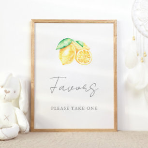 Squeeze Lemon Citrus Baby First Birthday Favours Poster