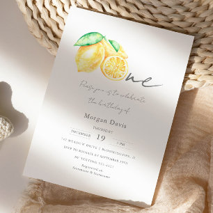 Squeeze Lemon Citrus Summer Baby First Birthday Invitation