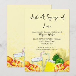 Squeeze of Love Lemonade Lemon Citrus Bridal Party Invitation