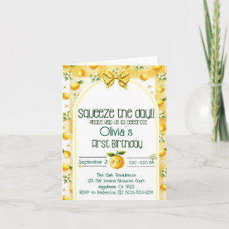 Squeeze the day - Babies 1st birthday Invitation