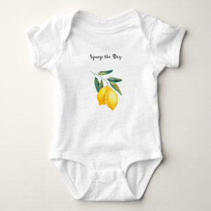 Squeeze the Day Baby Bodysuit, Lemon Onsie Baby Bodysuit